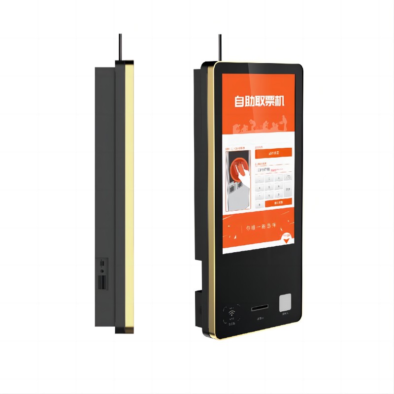 custom 32 inch Wall Mounted self service Ticketing Kiosk With Bar code Scanner , POS Terminal online