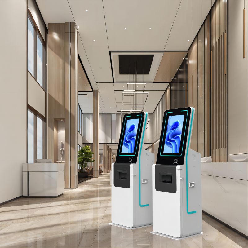 15inch 32inch Airport Self Service Kiosk With CCTV Camera、 ADA Passport Scanner