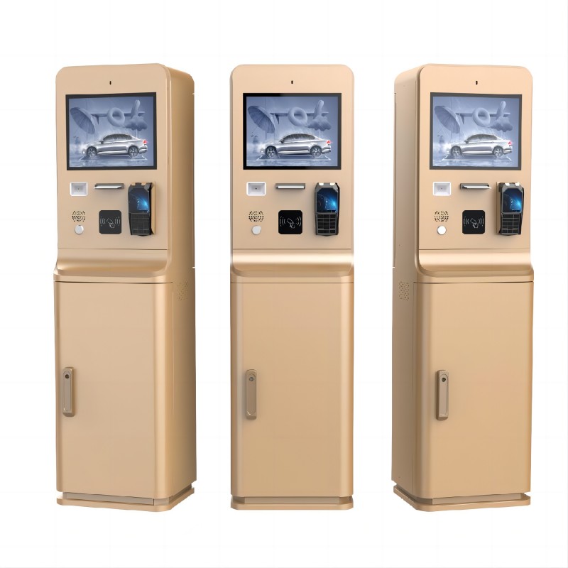 Interactive Outdoor Kiosk With Touchscreen Display and cash payment