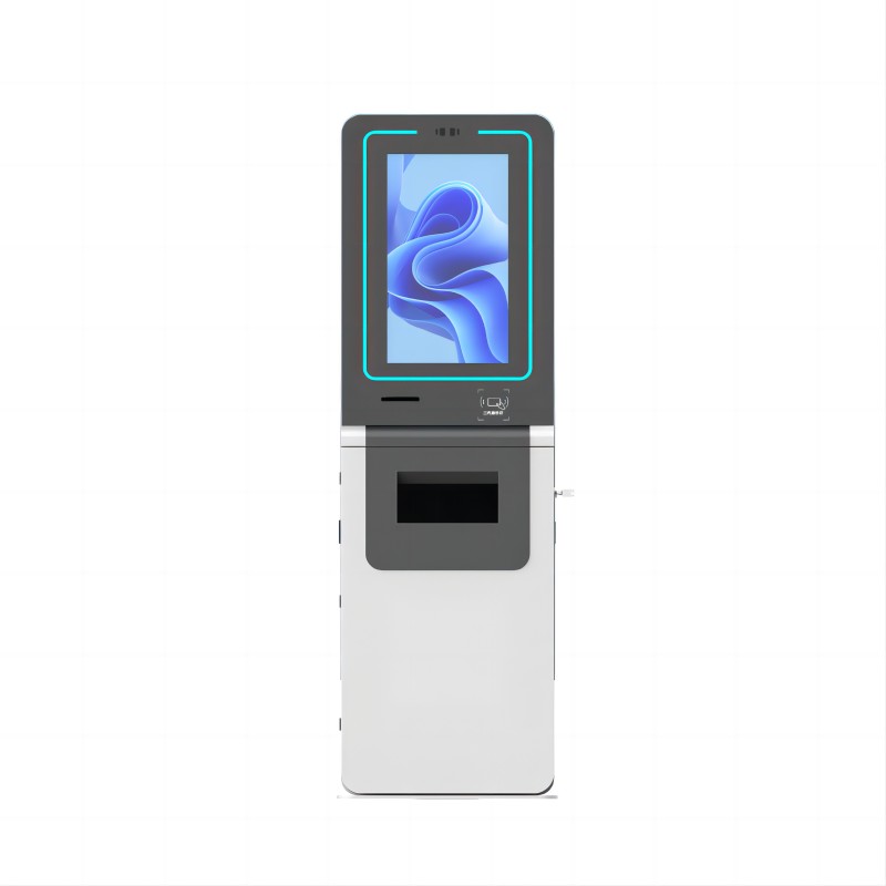 19 Inch Airport Check In Kiosk  With CCTV Camera  Recycler ADA Passport Scanner