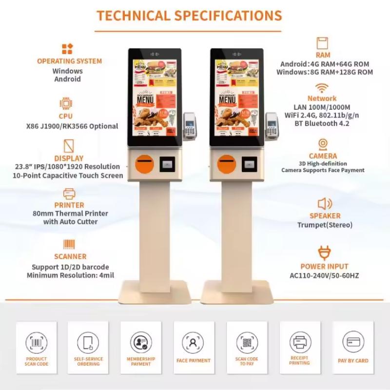 27-inch ordering kiosk with touch screen