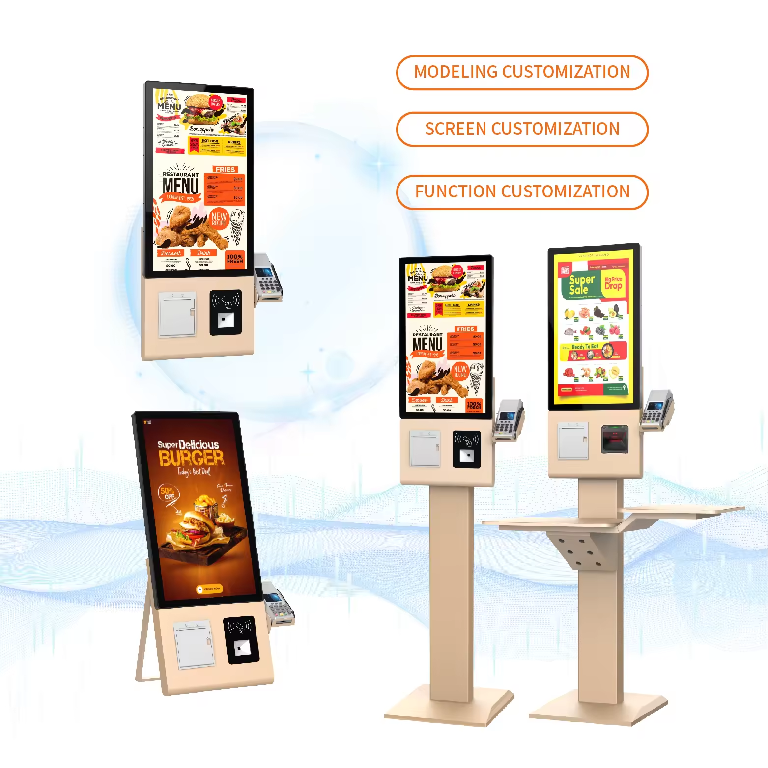 good quality 32-inch standing Mcdonalds ordering kiosk machine wholesale