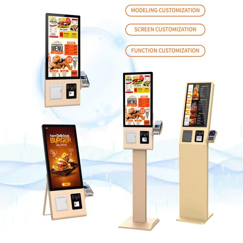 27-inch self-ordering kiosk with touch screen