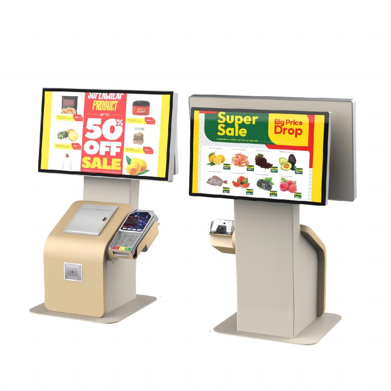 Retail Kiosks Retail supermarket self-service ordering desktop dual-screen cash registers