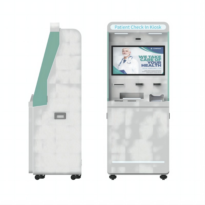 19 Inch Hospital Kiosk Check In With POS payment Bar code scanner