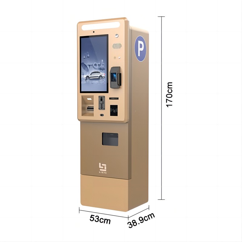 27 Inch Kiosks Parking with cash payment QR scanner pos reader