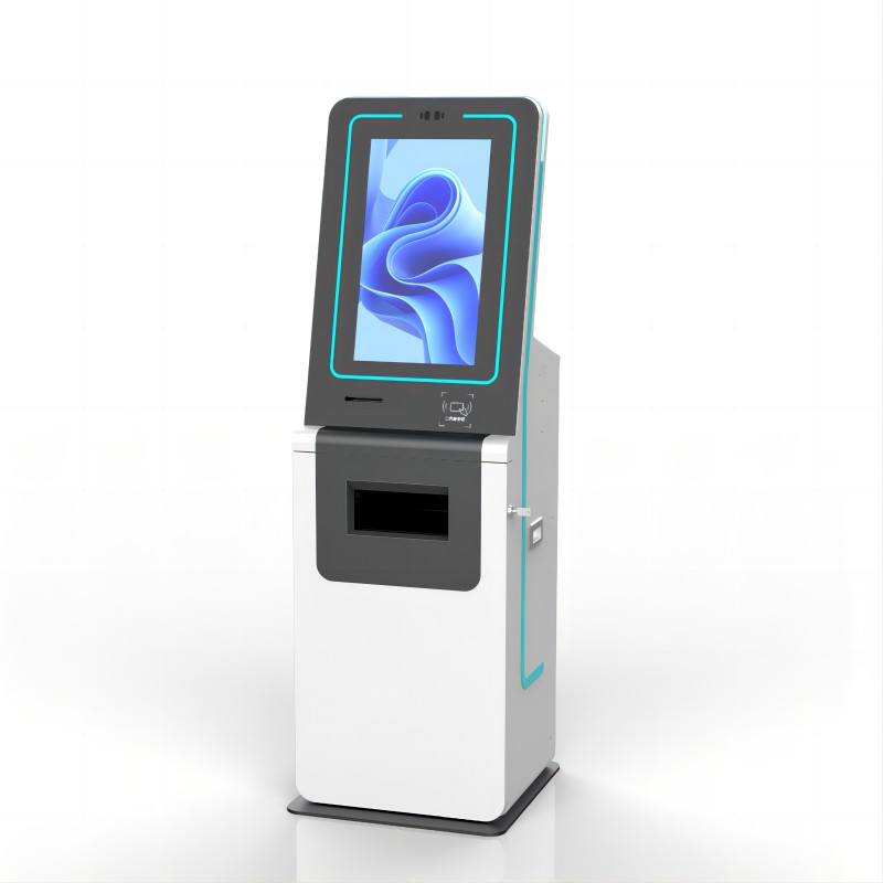 23.8 Inch Kiosk Airport  With CCTV Camera Recycler ADA Passport Scanner