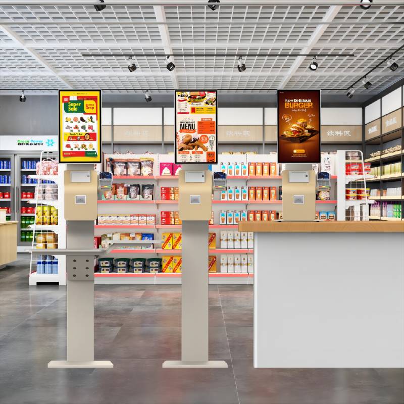 Kiosks In Retail Retail Supermarket Self-service Menu Single Screen Cash Registers