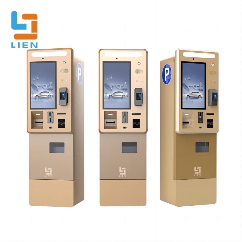 27 Inch Kiosks Parking with cash payment QR scanner pos reader