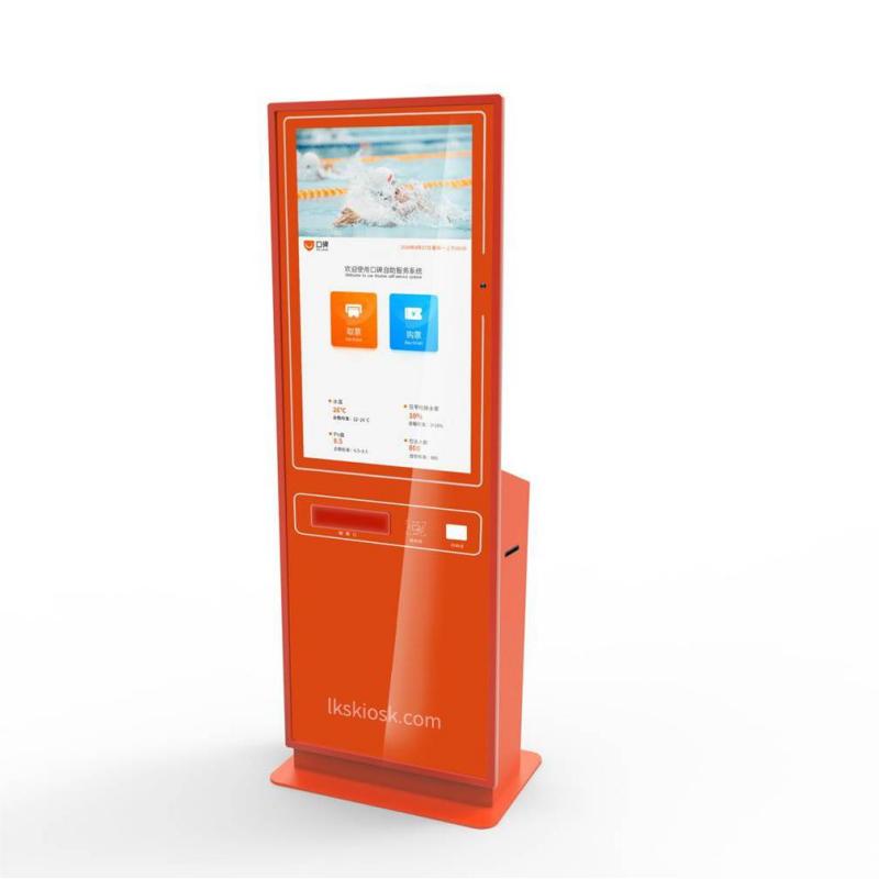 43-inch square self checkout kiosk with touch screen