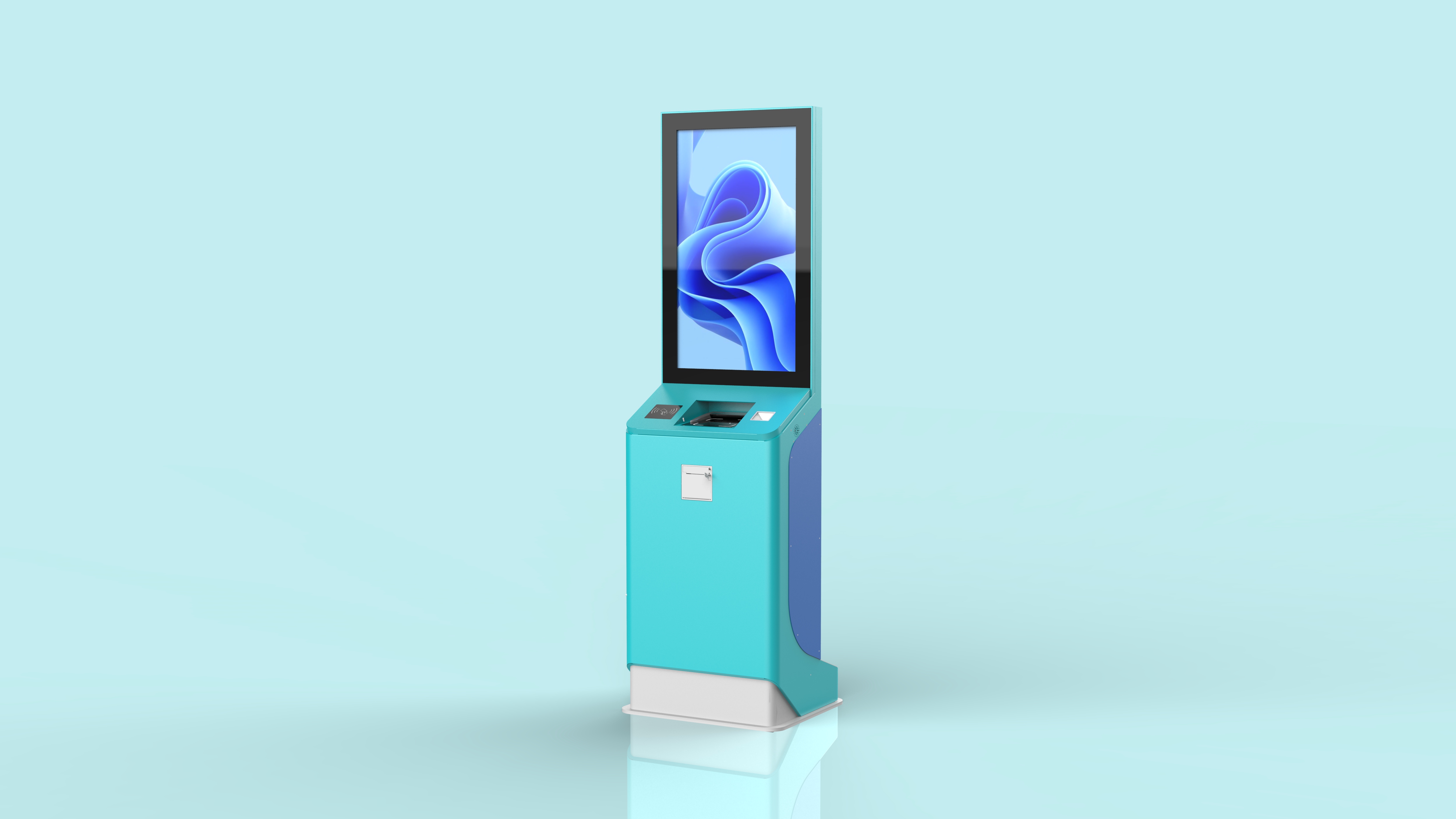 Check In Kiosk introduced by a video