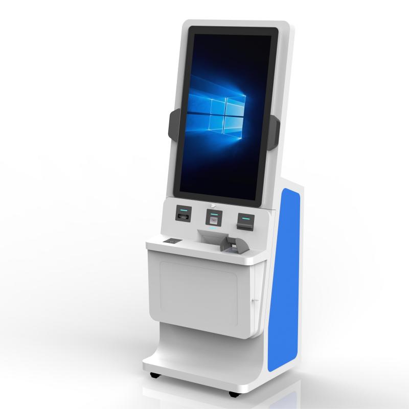 Fast and secure self-service check in kiosk with touchless and bilingual capabilities