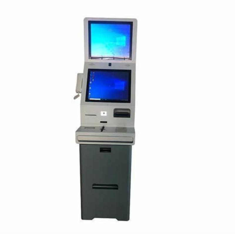 Fast and secure self-service check in kiosk with touchless and bilingual capabilities