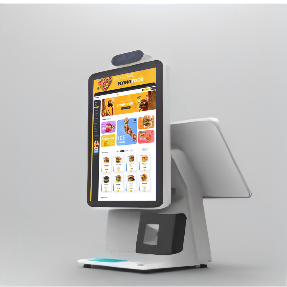 Customized dual-screen Durable Sided Touch Screen All In One POS System Machine Dual Cash Register with Camera and Printer